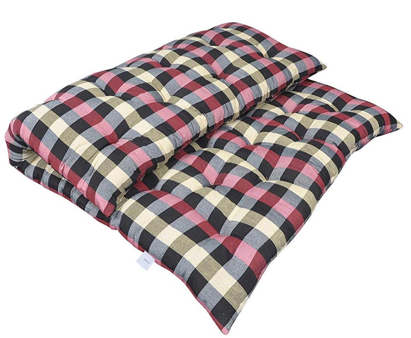 Deevine Craft ديڤاين كرافت كومفورت زون قطنة كويلت ماتريس – 48x72 إنش | ديوان بريميوم سايز جادة للنوم المزدوج | تصميم متعدد الألوان | قابل للتنفس ومتين - Image 1