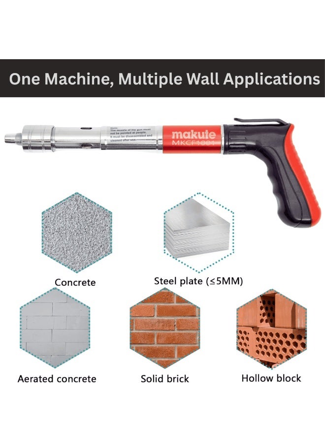 Makute Mini Nail Gun 1-Inch Fastening Tool with Case, Gloves & Kit – Manual Anchor Driver for Woodworking, Furniture, Molding, Upholstery, DIY & Light Construction-MKCF1001 - Image 3