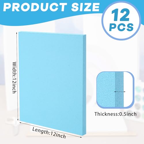 Frienda 12 Pcs Foam Board Bulk XPS Foam Sheet Panel for DIY Crafts Sculpture Modeling Floral Arrangements School Home Office Art12 X 12 X 12Blue - Image 3