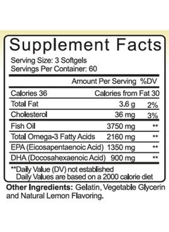 Herbtonics High Strength Omega 3 Fish Oil Supplement 3750Mg (High Epa 1350Mg + Dha 900Mg) Fish Oil Omega 3 Pills Triple Strength Burpless Wild Caught Fish Oil Capsules Heart Health Joint Support (180)  - Image 3