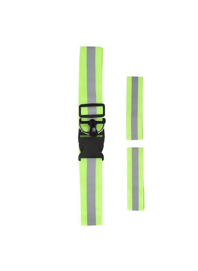 Thoraya Reflective Running Gear with 1 Pair Wrist Bands High Visibility Soft Breathable Adjustable Reflective Sash for Night Walking  - Image 2