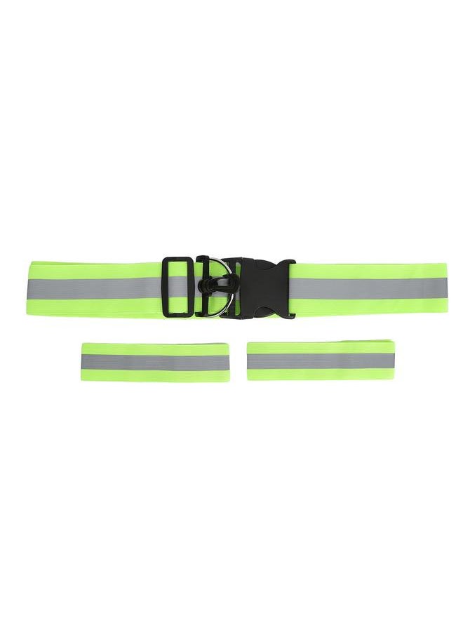 Thoraya Reflective Running Gear with 1 Pair Wrist Bands High Visibility Soft Breathable Adjustable Reflective Sash for Night Walking  - Image 1