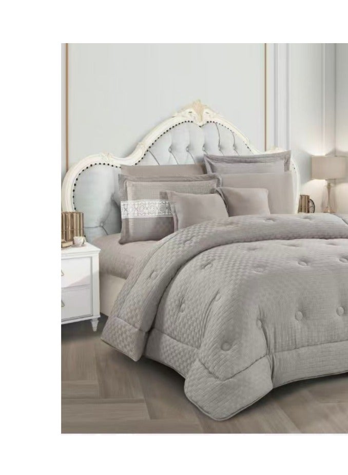 سمارت هوم طقم لحاف نفرين مفرش صيفي نظام 6 قطع حشوة وسط ثابته مقاس 230 في 250سم - Image 2