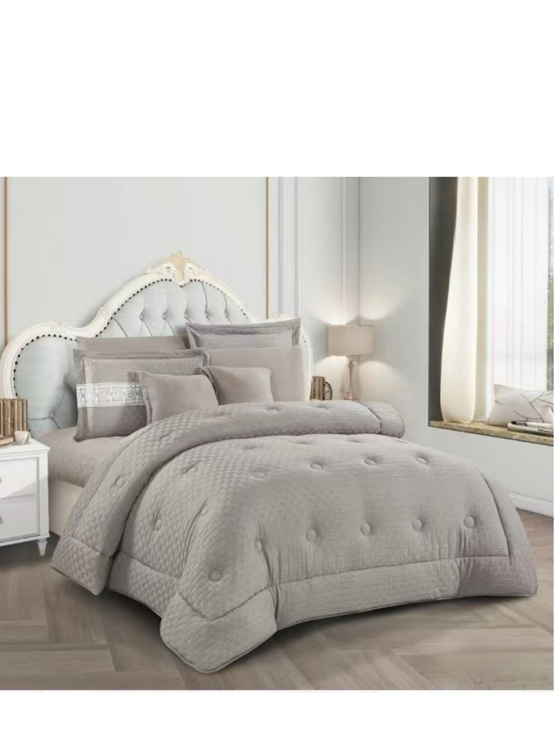 سمارت هوم طقم لحاف نفرين مفرش صيفي نظام 6 قطع حشوة وسط ثابته مقاس 230 في 250سم - Image 1