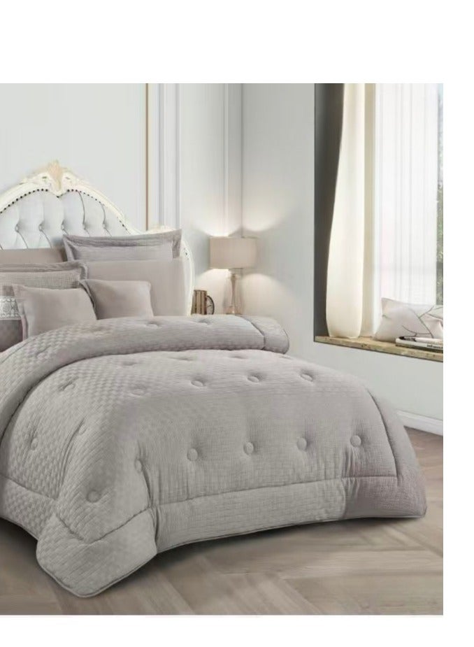 سمارت هوم طقم لحاف نفرين مفرش صيفي نظام 6 قطع حشوة وسط ثابته مقاس 230 في 250سم - Image 3