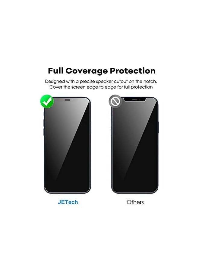 جي تيك واقي شاشة بتغطية كاملة من JETech لهاتف iPhone 12/12 Pro مقاس 6.1 بوصة، طبقة من الزجاج المقسى مع أداة تثبيت سهلة، صديق للحافظة، شفاف عالي الدقة، 3 عبوات - Image 2