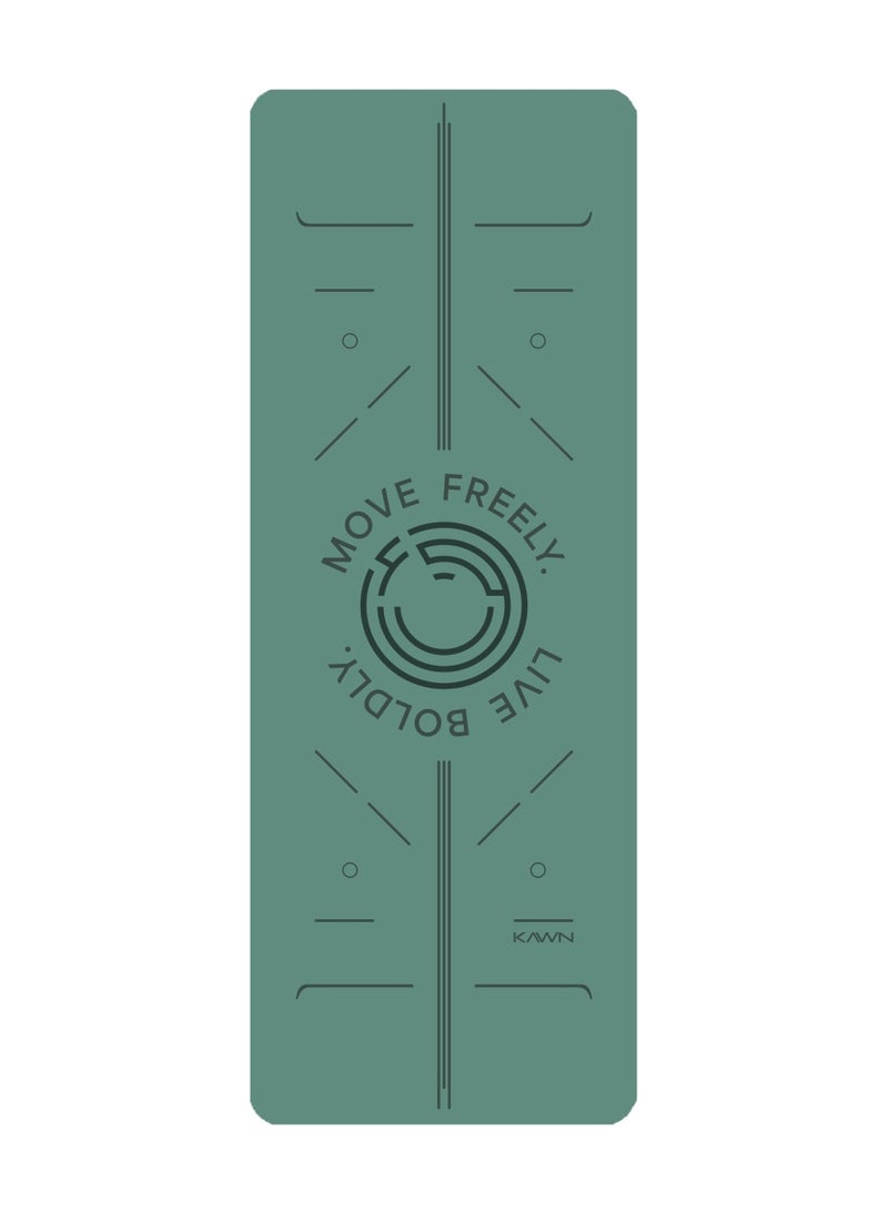 KAWN.YOGA Light Green Mat. Non-Slip. Strap Included. High Performance Material Exercise Mat Ideal For Hiit, Plates, Yoga And Other Workouts - Image 1