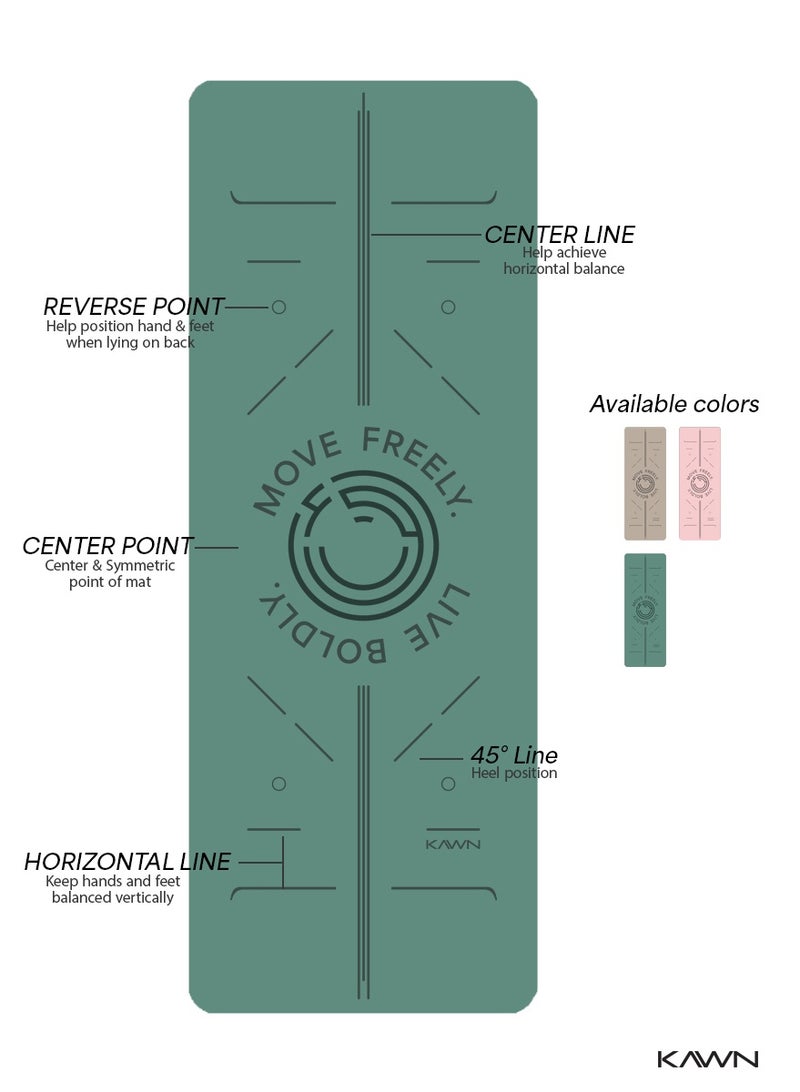 KAWN.YOGA Light Green Mat. Non-Slip. Strap Included. High Performance Material Exercise Mat Ideal For Hiit, Plates, Yoga And Other Workouts - Image 2