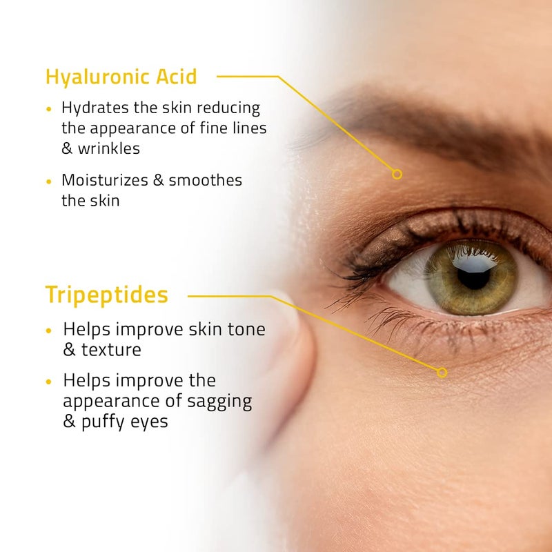 YEOUTH Under Eye Gel with Hyaluronic Acid, Skin Care Targets The Appearance of Puffiness, Dark Circles & Under Eye Bags, Revitalizing Hydrating Skincare 1oz - Image 3