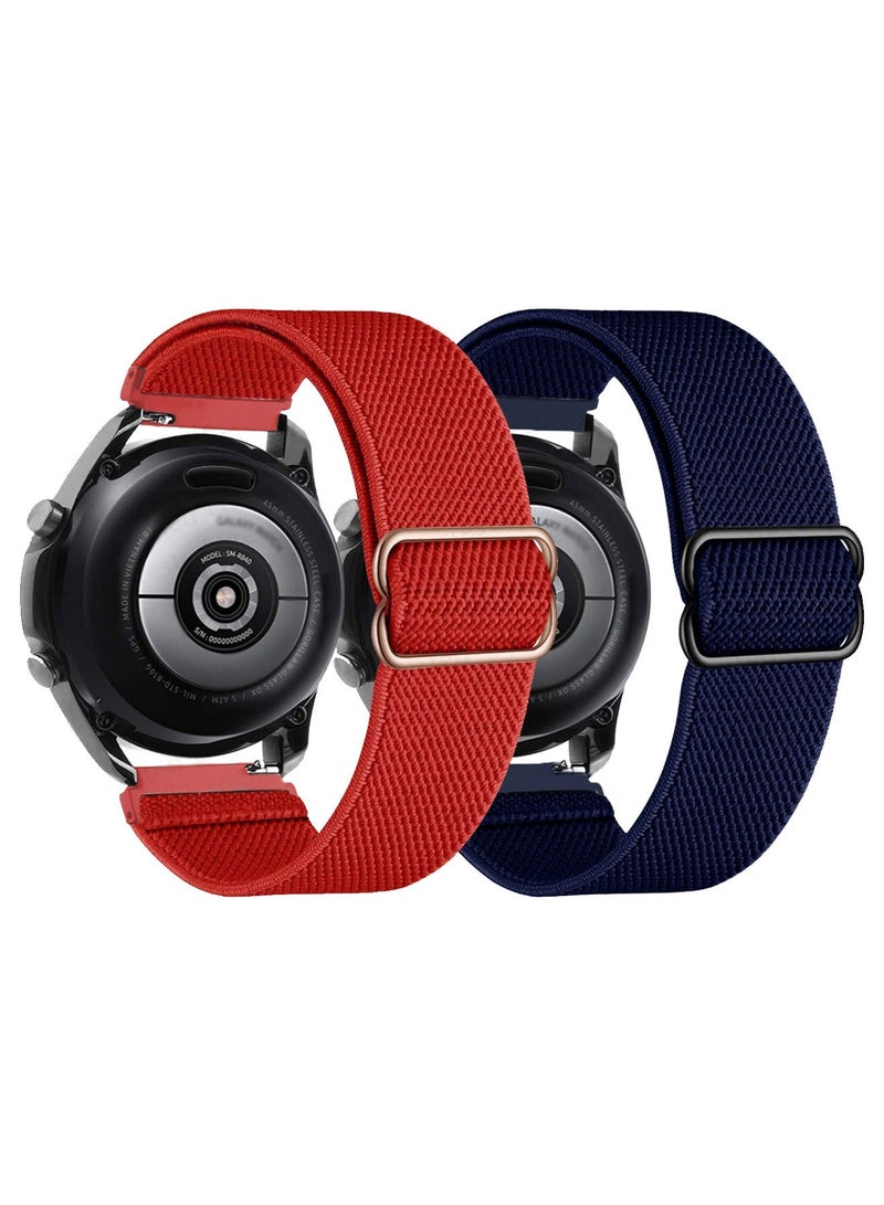 X-level 2 Pack 22mm Watch Band Compatible With Huawei Watch GT4 46mm, Huawei Watch 4 46mm,Samsung Galaxy Watch 3 45mm,Samsung Gear S3 Women Men Adjustable Solo Loop Elastic Wristbands Strap - Image 1