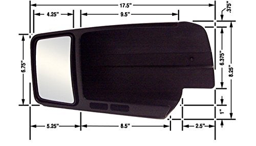 CIPA 11800 Custom Towing Mirror - Ford, Pair, black & silver, 18 inch - Image 3