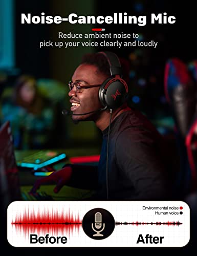 DEEBOX Gaming Headset for PS5 PS4 Xbox One Switch, Gaming Headphones with Microphone for PC Mac Laptop Computer Gamer - Image 4