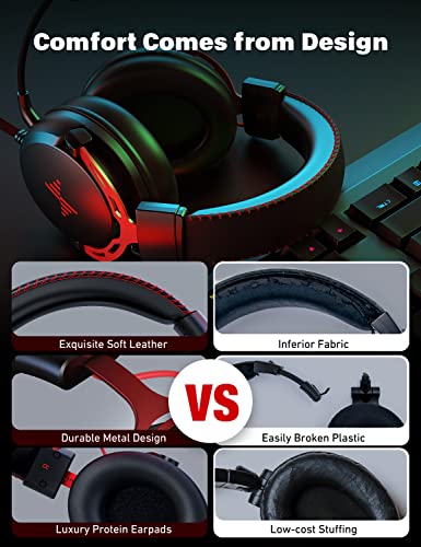 DEEBOX Gaming Headset for PS5 PS4 Xbox One Switch, Gaming Headphones with Microphone for PC Mac Laptop Computer Gamer - Image 5