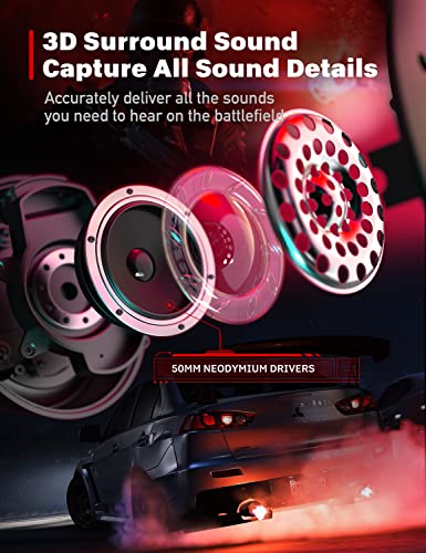 DEEBOX Gaming Headset for PS5 PS4 Xbox One Switch, Gaming Headphones with Microphone for PC Mac Laptop Computer Gamer - Image 2