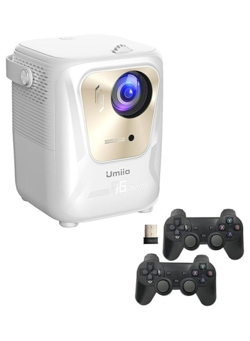 Umiio Q4 Pro Smart Projector with 4K Support, LED Light Source, 5G WiFi & Bluetooth, Dual Wireless Game Controllers, 50–150 Inch Screen, Portable Intelligent Gaming & Home Theater Projector - Image 1