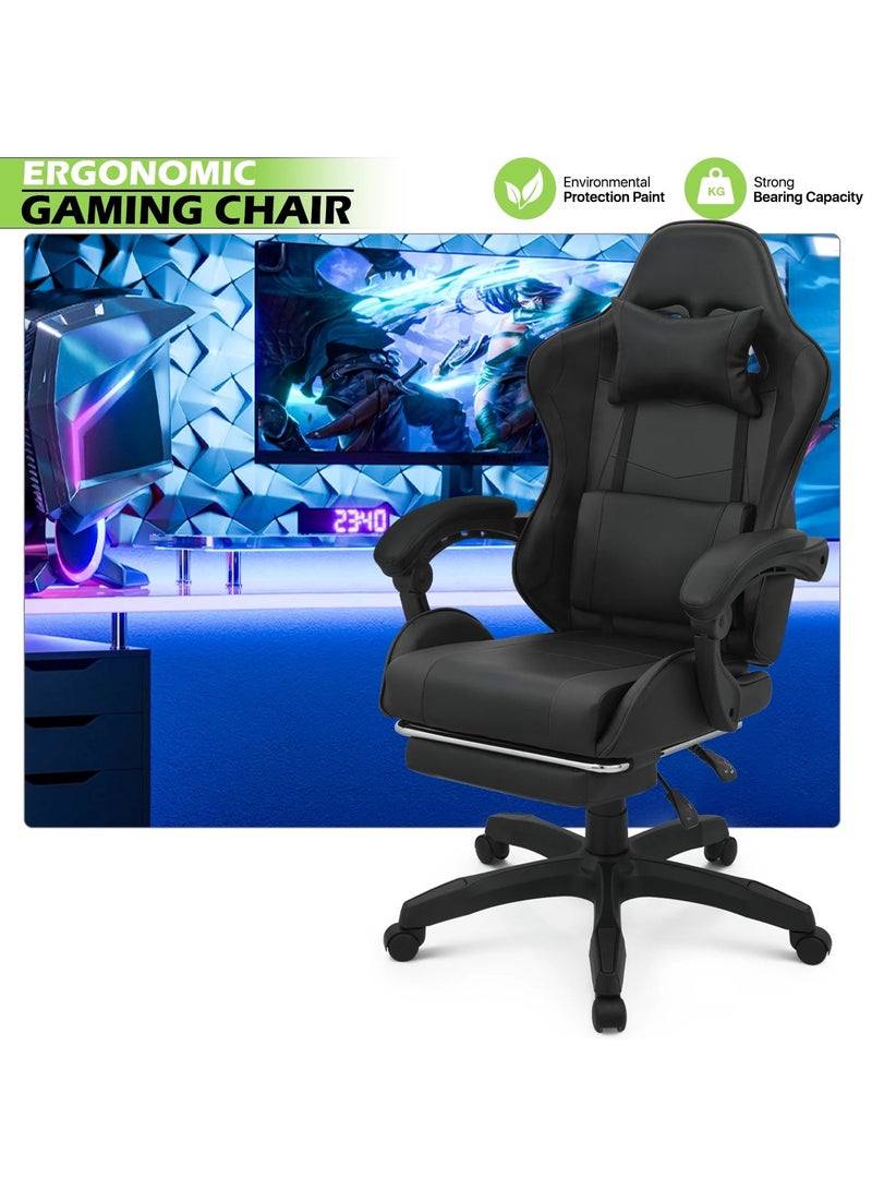 Roman Gifts Luxury Gaming Throne: Height Adaptable Racing Chair with 360 Degree Swivel and Premium Tilt Mechanism for Home Office. Premium Ergonomic Racing Gaming Chair with Adjustable Seat Footrest and Headrest - Image 3