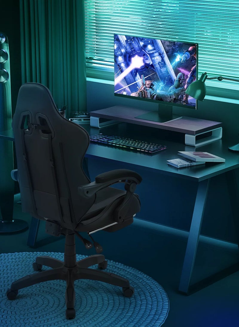 Roman Gifts Luxury Gaming Throne: Height Adaptable Racing Chair with 360 Degree Swivel and Premium Tilt Mechanism for Home Office. Premium Ergonomic Racing Gaming Chair with Adjustable Seat Footrest and Headrest - Image 5