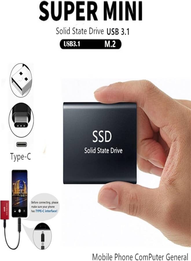 Portable Ssd Mobile Solid State Drive External Hard Drive Usb3.1 Type C, Mini 4TB Expansion Hard Drive Suitable for Desktop, ​Notebook, Mac, Ps4, Etc