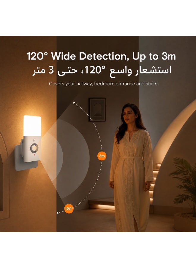 TDZDDYS UK Plug Motion Sensor Night Light with Detachable Emergency Flashlight, Rechargeable Plug-in Wall Lamp, 3-in-1 Motion Sensor Night Light for Safer Night Movement, 120° Auto Sensor, 3m Detection, White Light for Bedroom, Hallway, Bathroom - Image 3