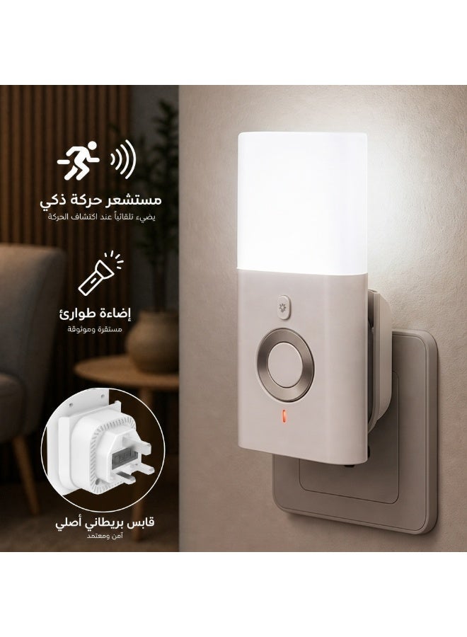 TDZDDYS UK Plug Motion Sensor Night Light with Detachable Emergency Flashlight, Rechargeable Plug-in Wall Lamp, 3-in-1 Motion Sensor Night Light for Safer Night Movement, 120° Auto Sensor, 3m Detection, White Light for Bedroom, Hallway, Bathroom - Image 1
