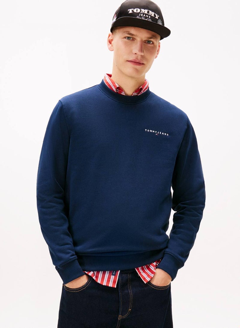 TOMMY JEANS Linear Logo Regular Pullover Sweatshirt - Image 1