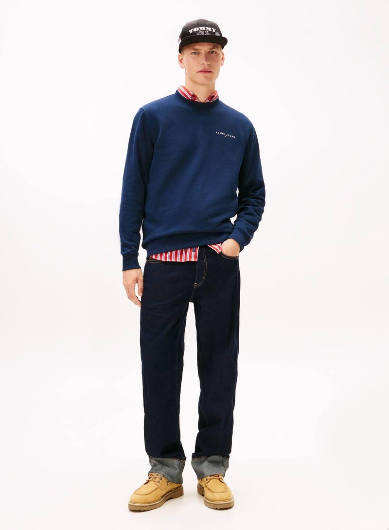 TOMMY JEANS Linear Logo Regular Pullover Sweatshirt - Image 3