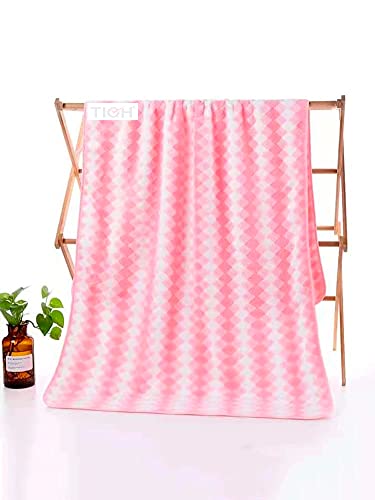 TIQH 100 Bamboo Cotton 600 GSM Quick Dry Soft and Absorbent Bath Towel Set of 1 30x60 Inches - Image 1