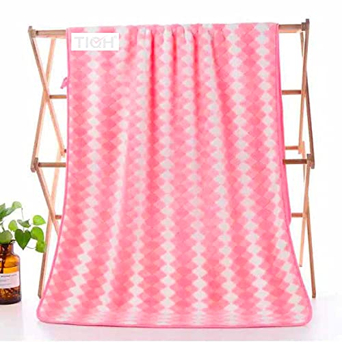 TIQH 100 Bamboo Cotton 600 GSM Quick Dry Soft and Absorbent Bath Towel Set of 1 30x60 Inches - Image 2