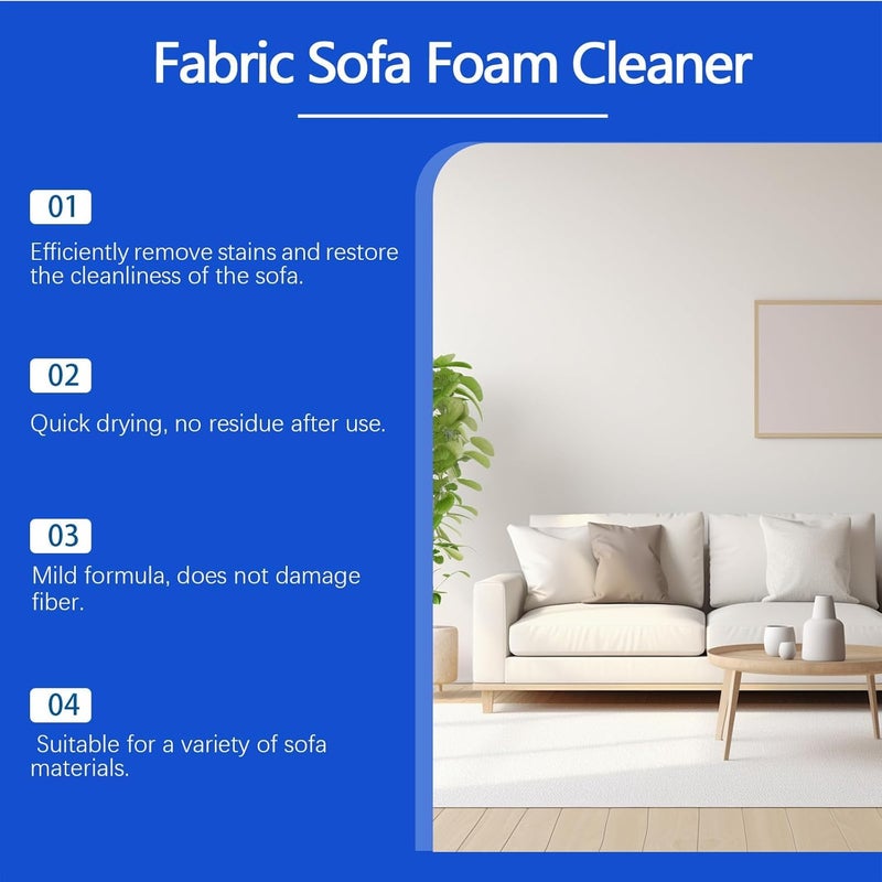 KASTWAVE Dry Cleaning Agent for Fabric Sofa, No Wash Fabric Sofa Cleaner, Wash-free Clothing Foam Cleansing Spray, Sofa Dry Cleaning Foa, Carpet Dry Cleaning Foam, Multi-Purpose Stain Dry Cleaner Rinse-free - Image 4