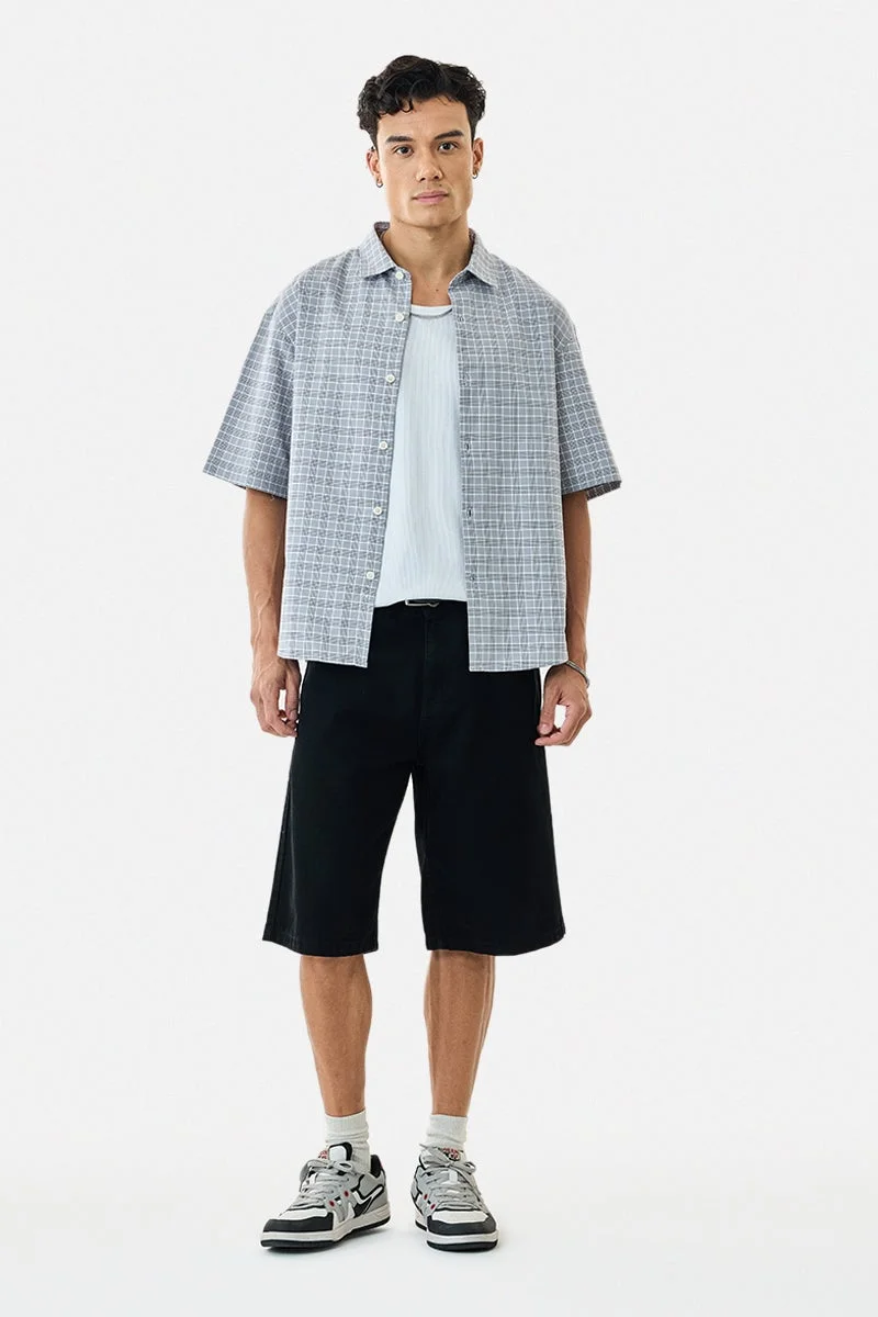 SNITCH Box Fit Printed Checks Shirt