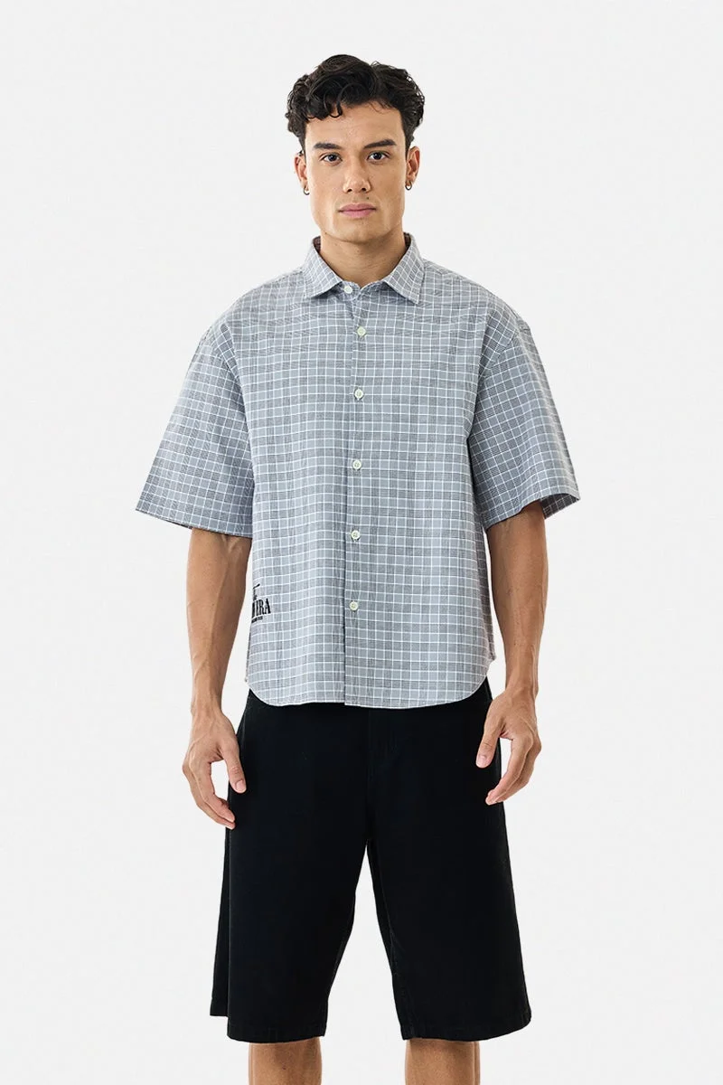 SNITCH Box Fit Printed Checks Shirt