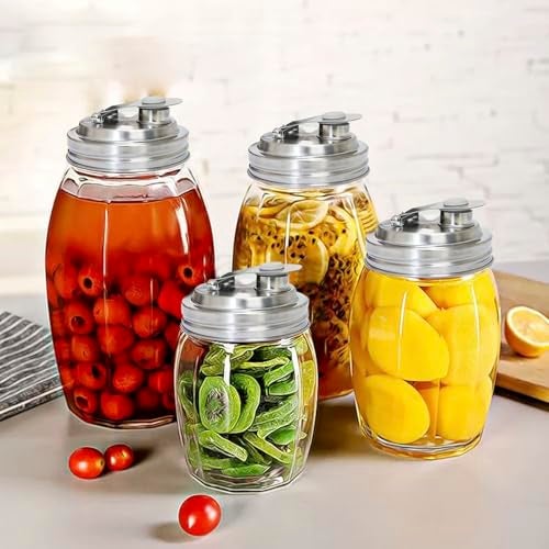 CHOULULUED Mason Jar Pour Spout Lid Stainless Steel,Pour Spout Flip Cap Lids for Mason Jars,No Rust Leaking Proof for Home Brewing Fruit Fermenting Drinks Airtight(2PCS) (Wide Mouth) - Image 4