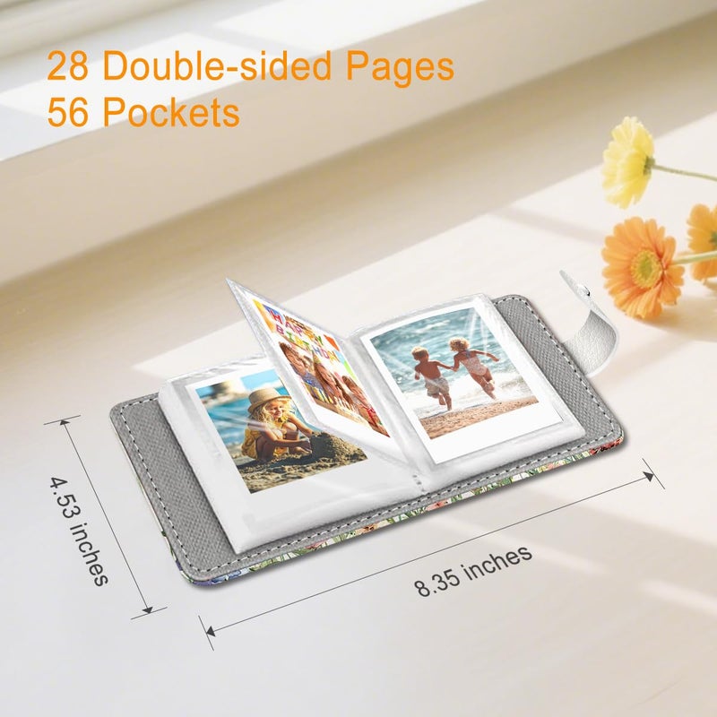 Lebrocoli Vintage Floral Small Photos Album for 2x3 Inch Films, 56 Pockets Mini Cute Albums Book for Polaroid Fujifilm Instax Mini Instant Camera Printer, Kpop Photocard Pictures Binders Holders - Image 5