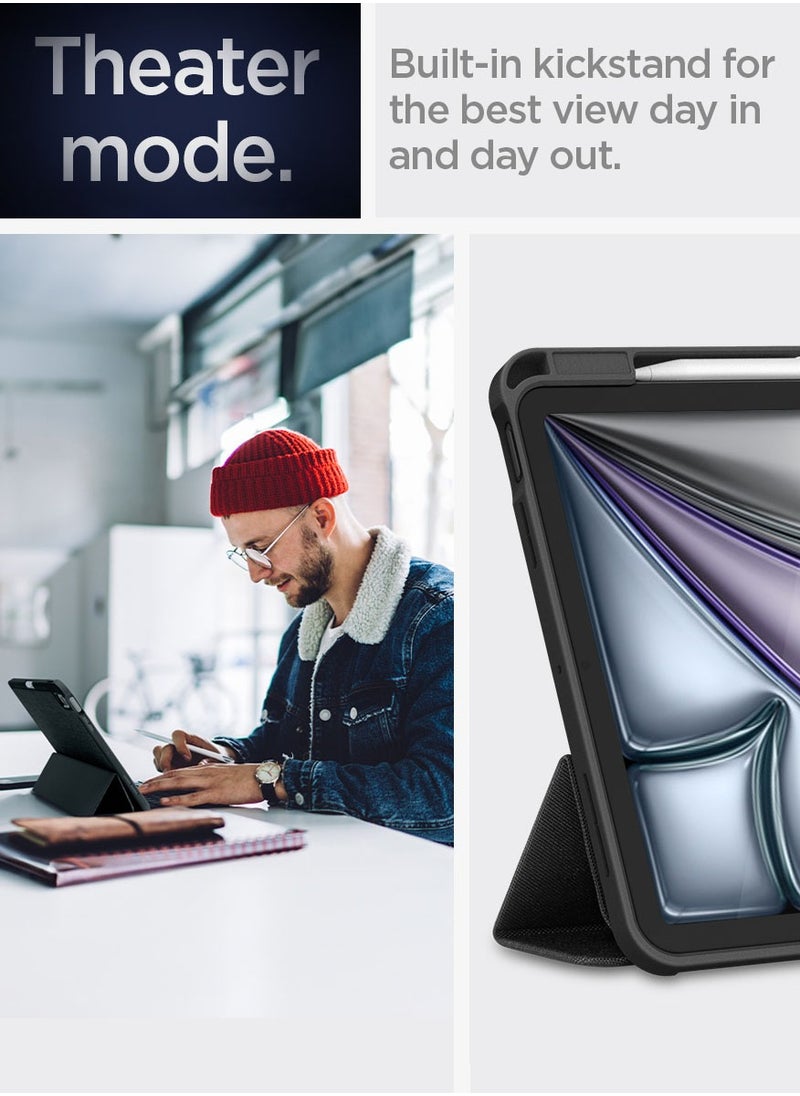 Spigen Urban Fit iPad AIR 11 inch Case Cover (2024) M2, iPad Air 10.9 inch 5th / 4th generation case (2022/2020) with Pencil Holder - Black  - Image 4