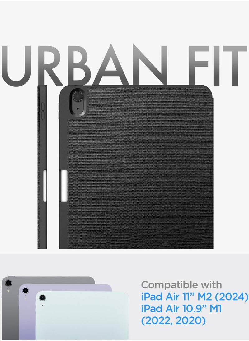 Spigen Urban Fit iPad AIR 11 inch Case Cover (2024) M2, iPad Air 10.9 inch 5th / 4th generation case (2022/2020) with Pencil Holder - Black  - Image 2