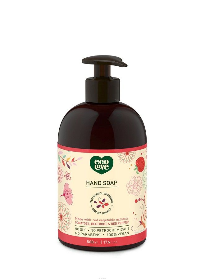 ecoLove Natural Liquid Hand Soap Organic Tomato And Beetroot No Sls Or Parabens Vegan And Crueltyfree Hand Soap 17.6 Oz - Image 1