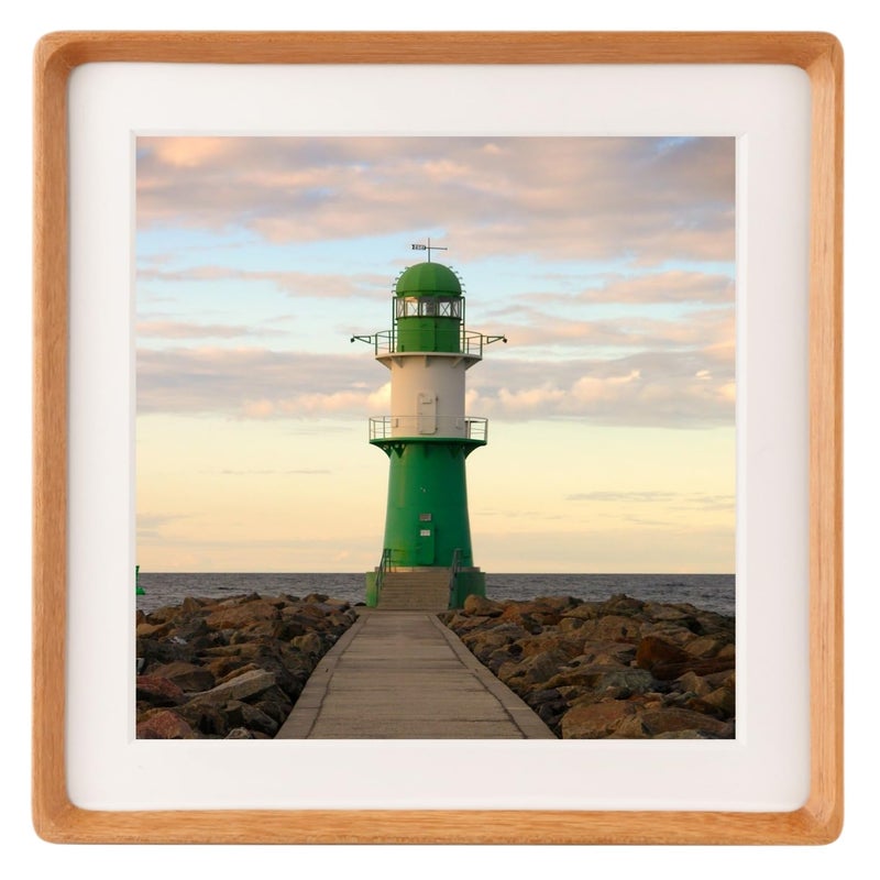Zibrelte Natural 8x8 Picture Frames Wood with 6x6 Mat Square Wall Photo Frames 8 x 8 Made of Solid Teak Wood for Tabletop Gallery Wall Hanging - Image 1