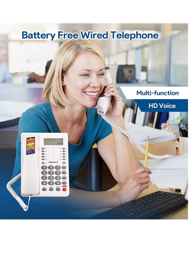 Corded Telephone Landline with Caller ID Call Waiting Hands-Free Cable Telephone for Home Office Hotel - Image 5