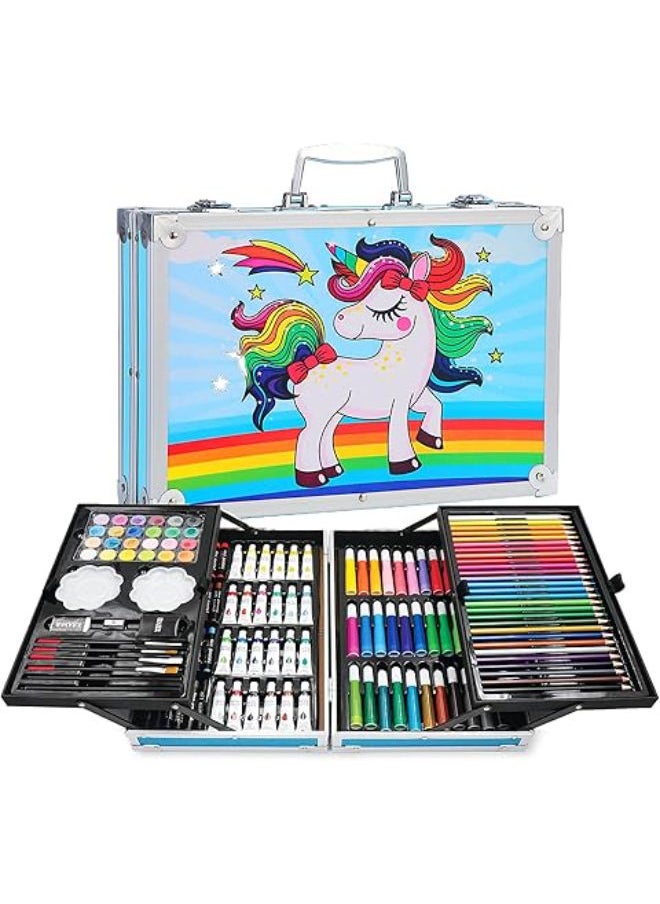 Generic KARP Children Deluxe Art Drawing Set for Kids Case Studio Art and Craft Supplies Drawing and Painting Set Great Gift (145Pcs -Art Set)  - Image 1