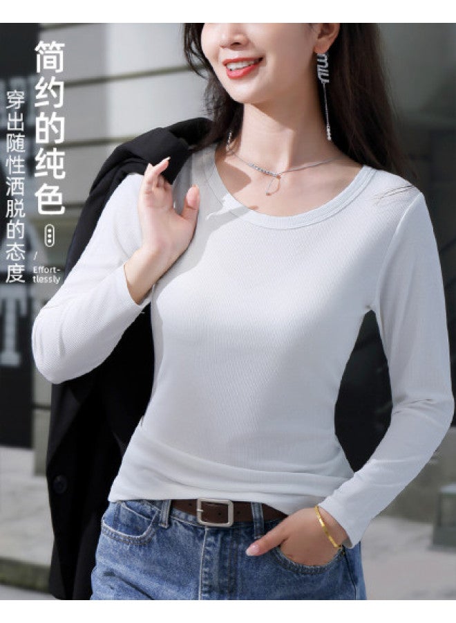Goso Round Neck Knitted Sweater Women Spring/Autumn Top 2025 New High-End Feel Inner Wear Base Layer Can Be Worn Outside Sweater - Image 1