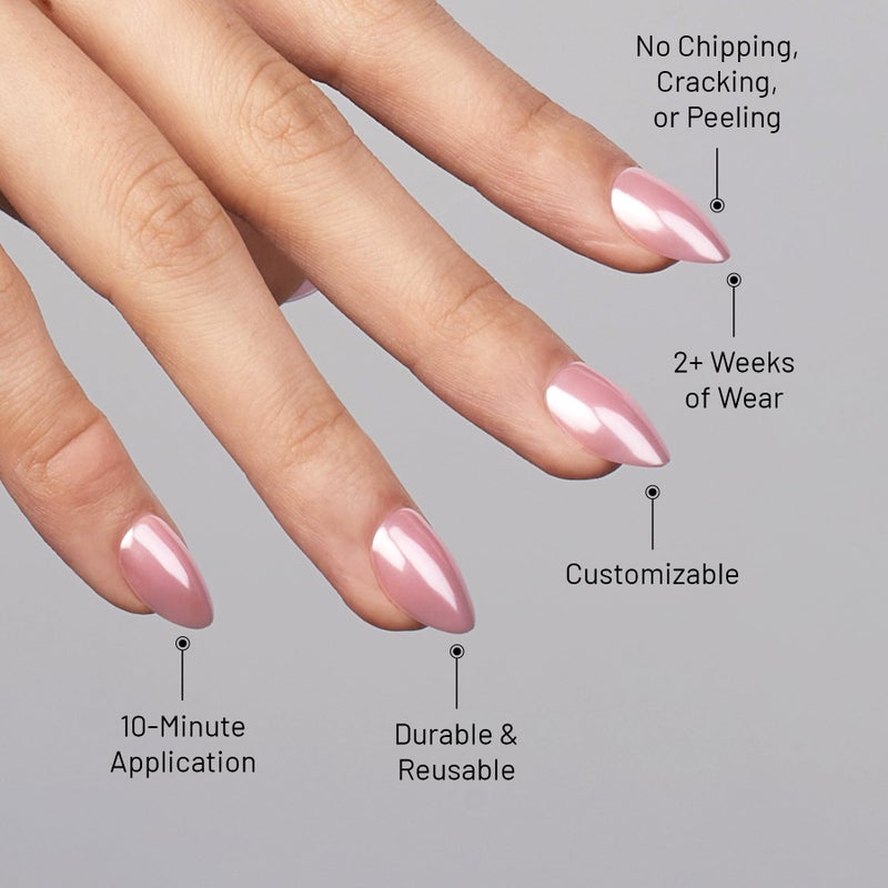 Lilac St. Lilac St - Press on Nails, Afterglow (30 Nails, 15 Sizes) - Short, Almond, Pearl + Glossy, Opaque - Brush-On Nail Glue, Nail File, Cuticle Stick, Prep Pad - Cruelty Free, Vegan, Women Founded - Image 3