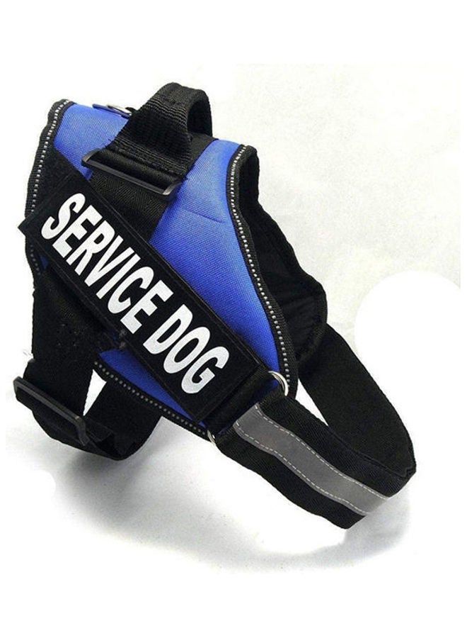 Dog Vest Harness For Service Dogs, Reflective Dogs Small, Fits Girth Black-Blue 26بوصة