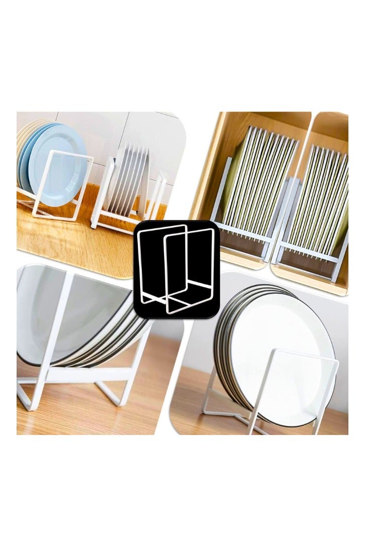 Chase Up 1Pc Plate Holder Bowl & Plate Organizer Dish Rack After Wash Dish Drying Stand Dish Drainer for Cabinet Organiser Countertop Kitchen Organizer - Image 3