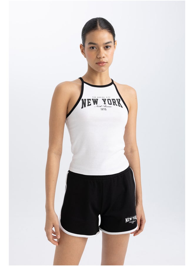 DeFacto - Woman Crew Neck Sleeveless Knitted Crop Top - Image 1