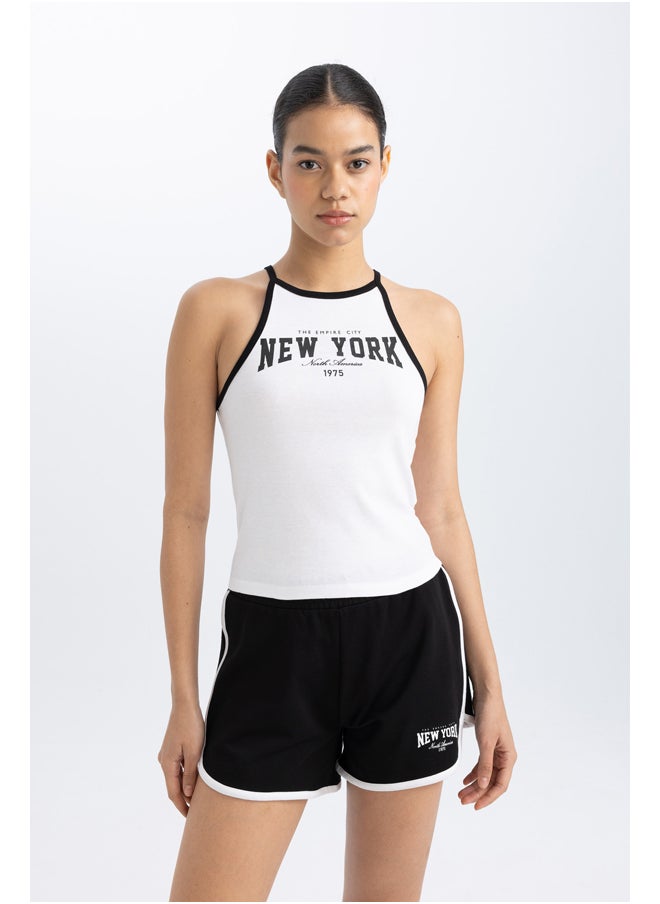 DeFacto - Woman Crew Neck Sleeveless Knitted Crop Top - Image 1
