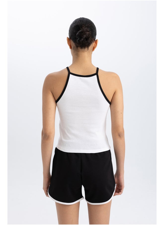 DeFacto - Woman Crew Neck Sleeveless Knitted Crop Top - Image 1