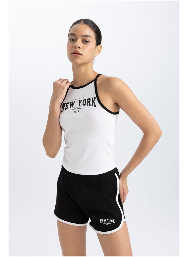 DeFacto - Woman Crew Neck Sleeveless Knitted Crop Top - Image 1