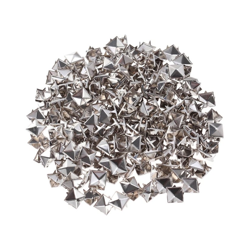 200 Pcs 10mm Silver Square Metal Punk Rivets For DIY Clothing Shoes Belts Crafting - Image 2