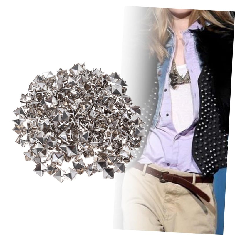 200 Pcs 10mm Silver Square Metal Punk Rivets For DIY Clothing Shoes Belts Crafting - Image 4