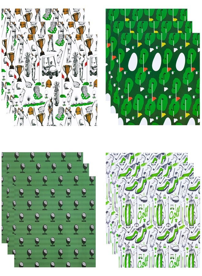 WRAPAHOLIC Golf Wrapping Paper Sheet - 12 Sheets Folded Flat - Golf Sports Course 4 Design for Men Boys Grandpa Birthday, Fathers Day, Team Celebration - 19.7 Inch X 27.6 Inch Per Sheet - Image 3